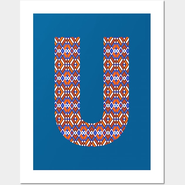 Monogram Letter U- geometric pattern Wall Art by RinaMosaics